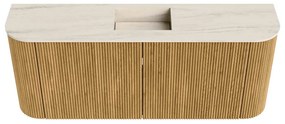 Mondiaz Joya DLux 105cm toiletmeubel ronding links/rechts oak met wastafel faye midden zonder kraangat meli