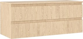 Mexen Rivel badkamerkast onder de wastafel 120 cm met blad, 2 lades, gegroefd, eiken - 91A20-12047-2-BFFC81