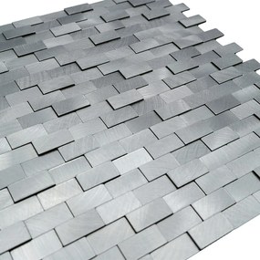 Zelfklevende Mozaïektegels Metaal | Steenstrip 3D Zilver | 30×29,8 cm | Keuken, Bad &amp; WC