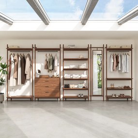 Kledingrek voor dressing, notenhout en fineer, Rory