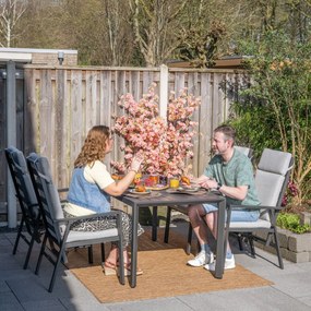 Garden Impressions Kasper tuinset 5-delig - tuintafel 160x84 cm donker grijs