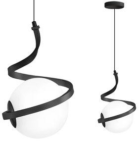 GLAZEN BOL SPIRAAL HANGLAMP APP1732-1CP BLACK