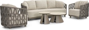 Stoel en Bank Loungeset 5 personen Rope Taupe  Santika Furniture Santika