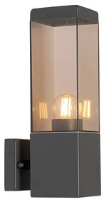 Moderne buiten wandlamp antraciet met smoke - Malios Modern E27 IP44 Buitenverlichting