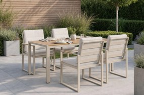 Tuinset 4 personen 160 cm Aluminium Taupe Lifestyle Garden Furniture Alessio/Creta