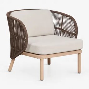 Fauteuil Van Acaciahout En Gevlochten Touw Capri Bruin – Chocolade - Sklum