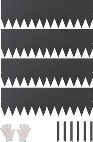 VEVOR Gazonrand, Set van 4, 1016x304,8x1,5 mm, Roestbestendige metalen rand voor bloembedden, border, gazonrand, eenvoudig te installeren, afscheiding voor bloembedden, tuinpaden, zwart