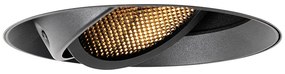 Moderne inbouwspot zwart GU10 AR111 rond trimless - Oneon Honey