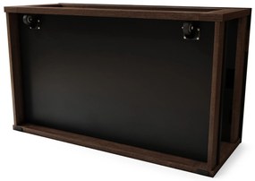 LUSSO Zwart mat/Bruine Eik - MODERNE SALONTAFEL MET VERHOOGD BLAD + OPBERGRUIMTE + SCHAP (OP WIELEN!)