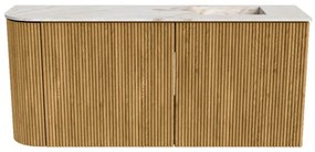 Mondiaz Joya DLux 90cm toiletmeubel ronding links oak met wastafel faye rechts 1 kraangat frappe