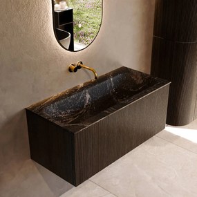 Mondiaz Kurve-dlux 100cm badmeubel shadow met 1 lade en wastafel big medium midden zonder kraangat lava