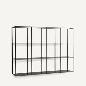 Wandboekenkast in staal, hoogte 100,6 cm, PARALLEL