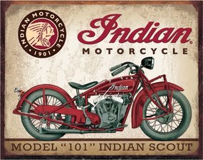 Metalen bord INDIAN MOTORCYCLES - Scout Model 108, (40 x 31.5 cm)