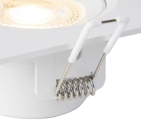 Set van 3 inbouwspots wit incl. LED 3-staps dimbaar - Miu Modern vierkant Binnenverlichting Lamp
