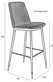 Hoge Barstoel Van Stof Beige