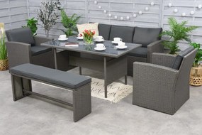 Marsylia Garden Point antraciet technorattan tuinmeubelen