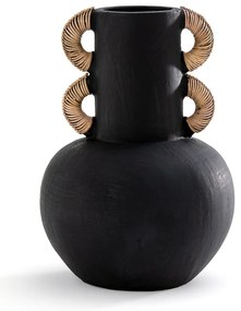 Decoratieve vaas in keramiek en rotan H41,5 cm Kuro