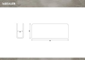 Brauer spiegeldeurgreep 5cm model A koper geborsteld PVD