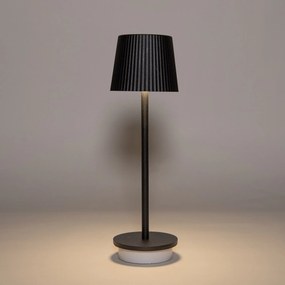 Anna's Collection LED Tafellamp 27x9 cm zwart - Draadloos - Warm Wit Licht - Touch Bediening - Voor Binnen & Buiten