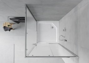 Mexen Rio vierkante douchecabine 90 x 90 cm, matglas, chroom + douchebak, wit - 860-090-090-01-30-4510