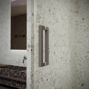 Saniclear Modern scharnieren + handvat voor douchedeur verouderd ijzer - gunmetal