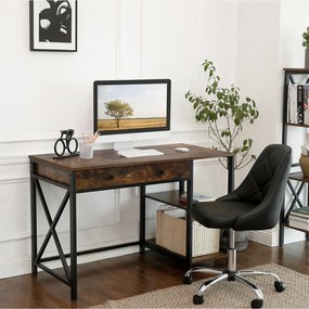 Nancy's Rockefeller Cross 2 Bureau - Industriële Werktafel - Vintage Tafel - Bureaus - Industrieel - 115 x 60 x 76 cm