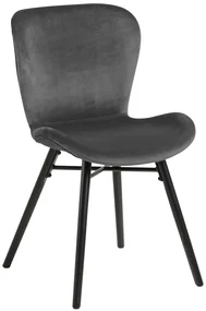 stoel ALTEA velours donkergrijs /poten zwart - modern voor woonkamer / eetkamer