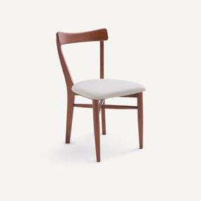 Set van 2 stoelen van eikenhout en katoen/linnen Bree