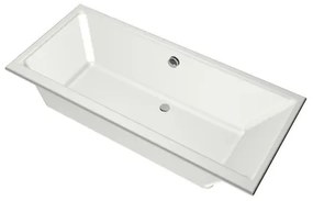 Xenz Kristal Ligbad - 170x75x48 - afvoer Midden - acryl - wit mat 6985-03