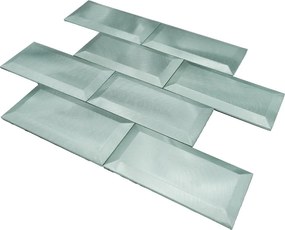 Zelfklevende Mozaïektegels Metaal | Subway 3D Pastelgroen | 30,5×30,5 cm | Keuken, Bad &amp; WC