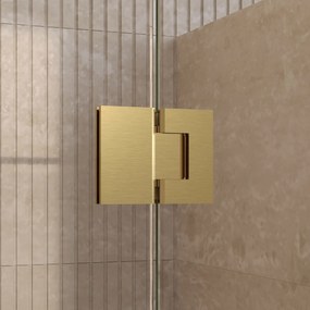 Brauer Void Carving profielloze nisdeur 120cm met draaideur 60cm aan glas messing geborsteld PVD