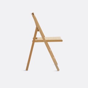 Opvouwbare stoel van beukenhout en riet, Rivia