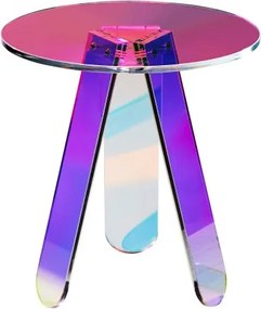 VEVOR Acryl Bijzettafel φ45 x 48 cm, Kleurrijke Acryl Bijzettafel Bartafel Gemakkelijk Schoon te Maken, Acryl Salontafel voor Koffie, Drankjes, Eten, Snacks, Salontafel voor Woonkamer, Slaapkamer etc.