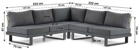 Hoek loungeset 5 personen Aluminium Grijs  Lifestyle Garden Furniture Lorenzo