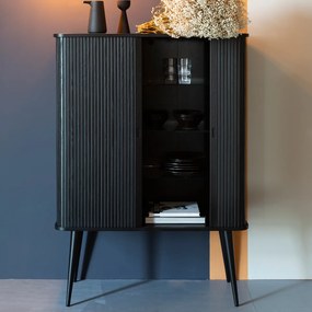 Zuiver Barbier Black Zwarte Design Wandkast - 100x45x140cm.
