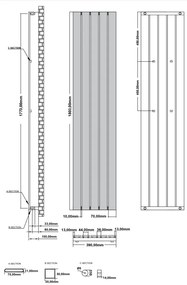 Eastbrook Deddington radiator 40x180cm 611W chroom