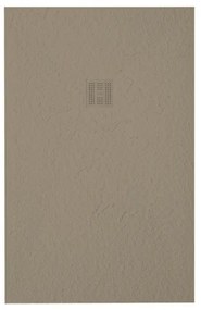 ZEZA Grade douchevloer - 90x100cm - antislip - antibacterieel - mineraalmarmer - rechthoek - mat cream (taupe) 400000000000019576