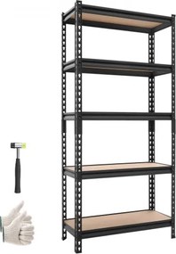 VEVOR zwaar uitgevoerde opbergkast 720x309x1520mm, draagvermogen 907,2kg, stalen frame, 5 verstelbare MDF-planken, modulaire opbergkast te gebruiken als werkbank, flexibele metalen opbergkast voor kelder, garage, werkplaats