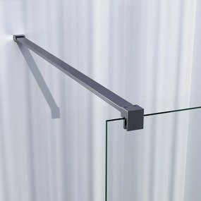 Brauer Brushed Season Inloopdouche helder glas 90x200 met muurprofiel RVS-kleurig geborsteld