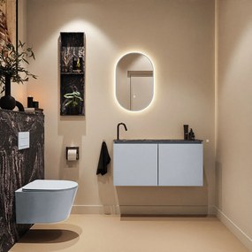 Mondiaz Ture DLux toiletmeubel 100cm clay met wastafel lava links met kraangat