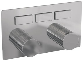 Brauer Stripe 3-weg inbouwthermostaat met drukknoppen chroom