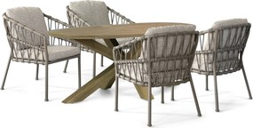 Tuinset 4 personen 200 cm Rope Taupe Santika Furniture Santika