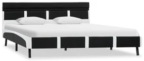 vidaXL Bedframe met LED kunstleer zwart 140x200 cm