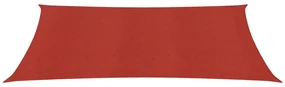 vidaXL Zonnezeil 160 g/m² 4x6 m HDPE rood
