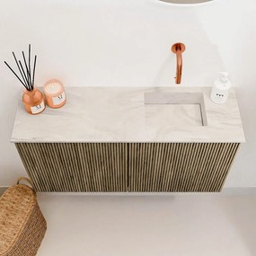 Mondiaz Joya DLux 80cm toiletmeubel dusk met wastafel faye rechts zonder kraangat ostra