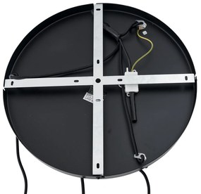 Japandi hanglamp zwart met bruine stoffen kap 3-lichts - Bida