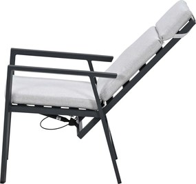 Garden Impressions Kasper tuinset 5-delig - tuintafel 160x84 cm donker grijs