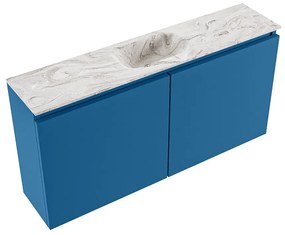 Mondiaz Ture DLux toiletmeubel 100cm jeans met wastafel glace midden met kraangat