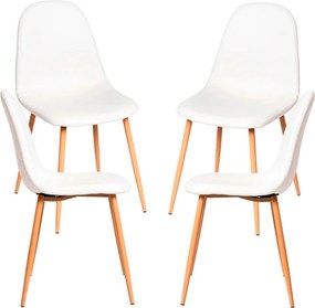 Set 4 Teok Kunstlederen Stoelen