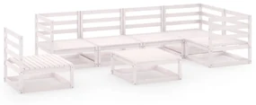 vidaXL 7-delige Loungeset massief grenenhout wit